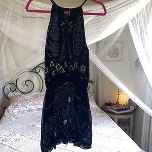 Gorgeous free people beaded black mini dress